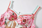 Women's 's Printed Strapless Top & Skirt Set