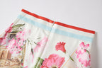 Women's 's Printed Strapless Top & Skirt Set