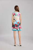 Floral Embroidered Sleeveless Mini Dress