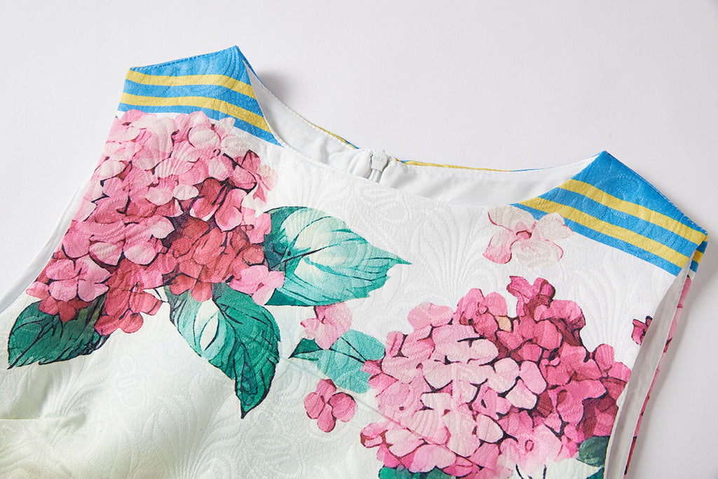 Floral Embroidered Sleeveless Mini Dress