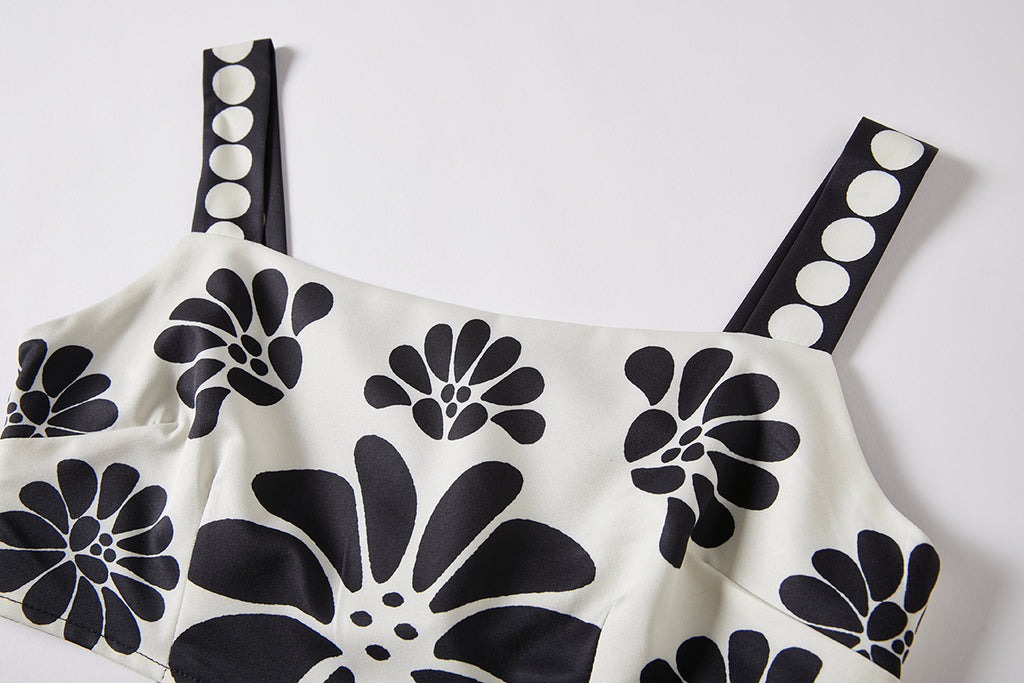 Women's 's Floral Camisole & High-Waisted Skirt Set