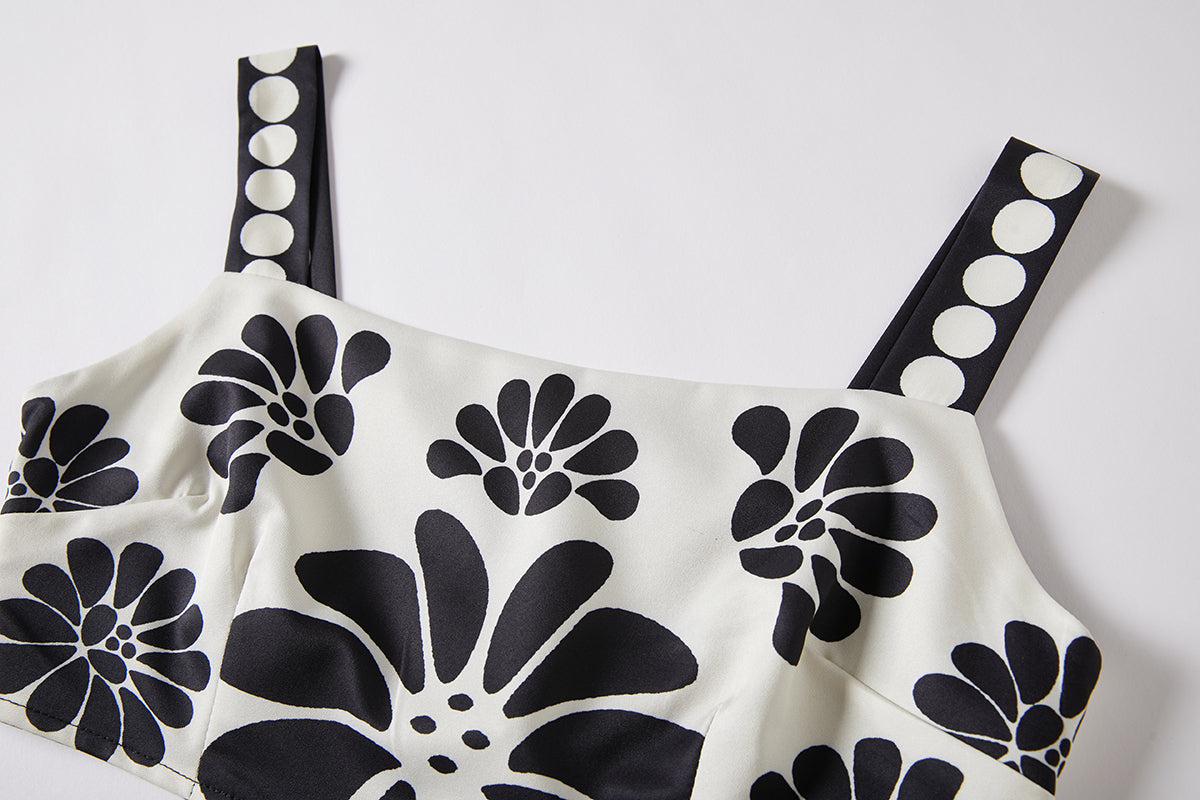 Women's 's Floral Camisole & High-Waisted Skirt Set