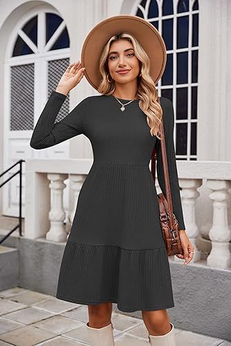 Pocket Knee-Length Sweater Dress