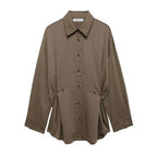 Women's British Shirt Waist Adjustable Loose
