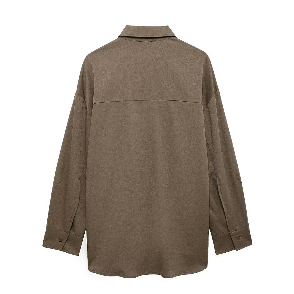 Women's British Shirt Waist Adjustable Loose