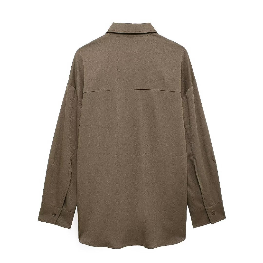 Women's British Shirt Waist Adjustable Loose