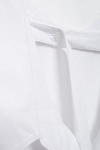 Women's Long Sleeve Single Breasted V Neck Pure White Shirt