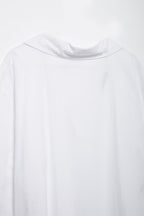 Women's Long Sleeve Single Breasted V Neck Pure White Shirt