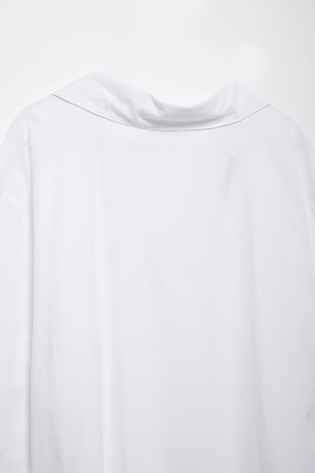 Women's Long Sleeve Single Breasted V Neck Pure White Shirt