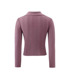 Women's Floral 3D Detail Polo Collar Sweater