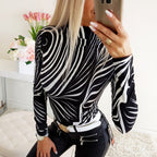 Women's Printed Long-Sleeve T-Shirt – Slim Fit