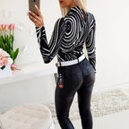 Women's Printed Long-Sleeve T-Shirt – Slim Fit