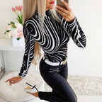 Women's Printed Long-Sleeve T-Shirt – Slim Fit