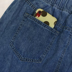 Pring Summer Denim A Binding Tape Brushed Elastic High Skirt