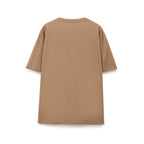 Women's Abstract Landscape Photo Print Round Neck Brown Short Sleeve T Shirt