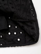 Embroidered Collared Button-Pocket Belted Shirt Maxi Dress