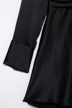 Women's V-Neck Ruched Long-Sleeve Mini Dress