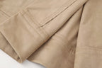 Fall Suede Texture Effect Paper Bag Midi Skirt