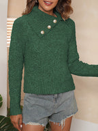 Dark Green 4 Pearl Buckle