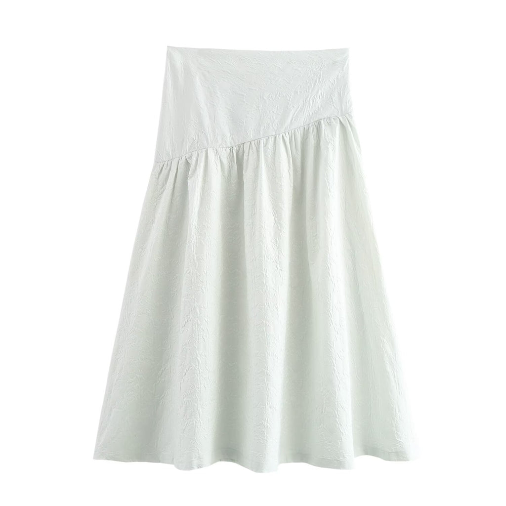 Autumn Fluffy Jacquard Shirt Skirt Set