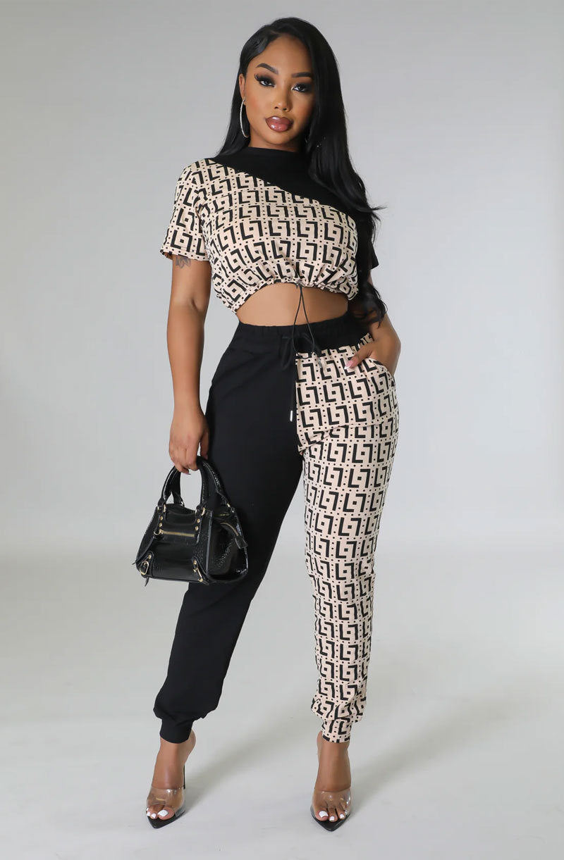 Autumn Classic Women's Casual Two Piece Set Color Matching