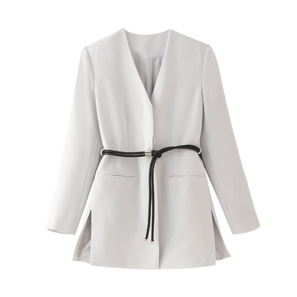 Women's Fall With Belt Blazer Sets
