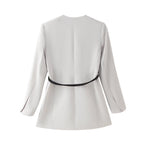 Women's Fall With Belt Blazer Sets