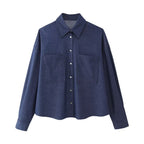 Women's Denim-Effect Shirt & Pants Set