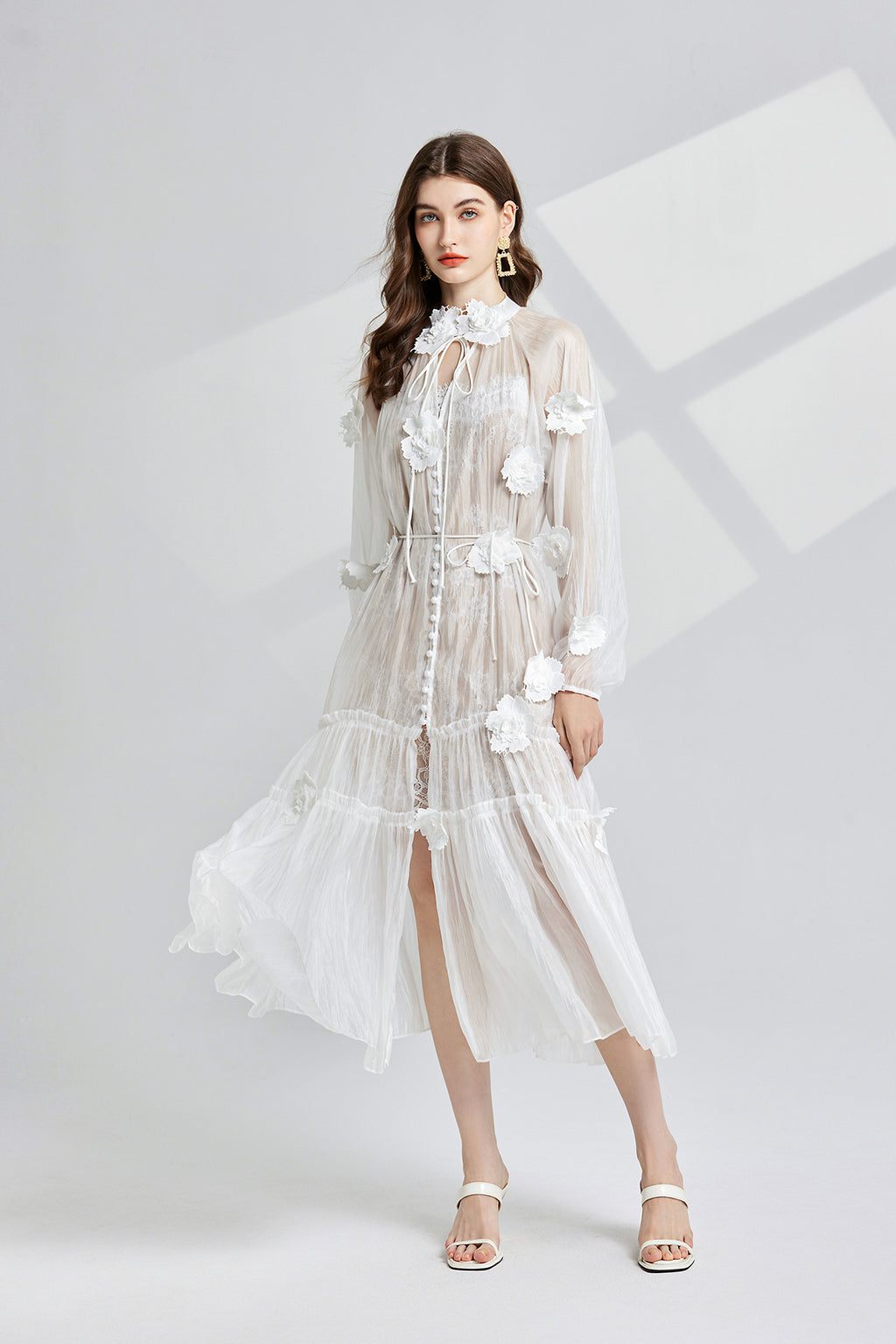 Women's 3D Floral Lace Two-Piece Dress Set