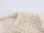 Women Casual Button Solid Color Lamb Fur Faux Shearling Jacket Sleeveless Waistcoat Vest