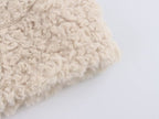 Women Casual Button Solid Color Lamb Fur Faux Shearling Jacket Sleeveless Waistcoat Vest