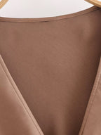 Women's Women Bowknot Silk Satin Texture Long Sleeve Shirt