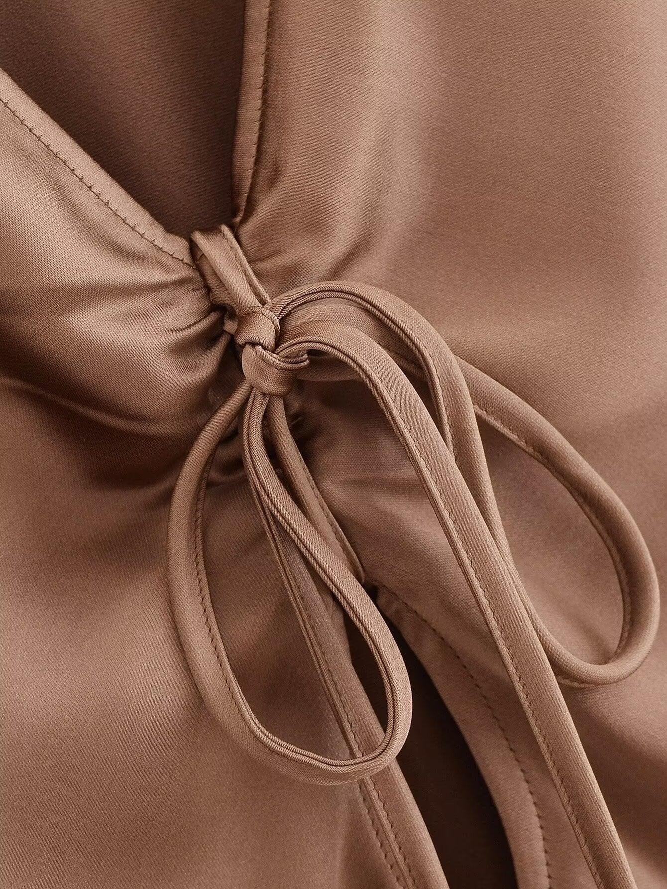 Women's Women Bowknot Silk Satin Texture Long Sleeve Shirt