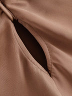 Women's Women Bowknot Silk Satin Texture Long Sleeve Shirt
