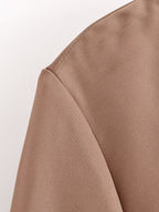 Women's Women Bowknot Silk Satin Texture Long Sleeve Shirt