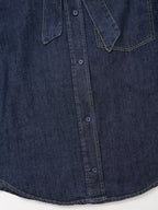 Women's Long Sleeve Bowknot Decorative Denim Shirt