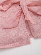 Women's Slim Fit Solid Color Knitted Ribbon Vest