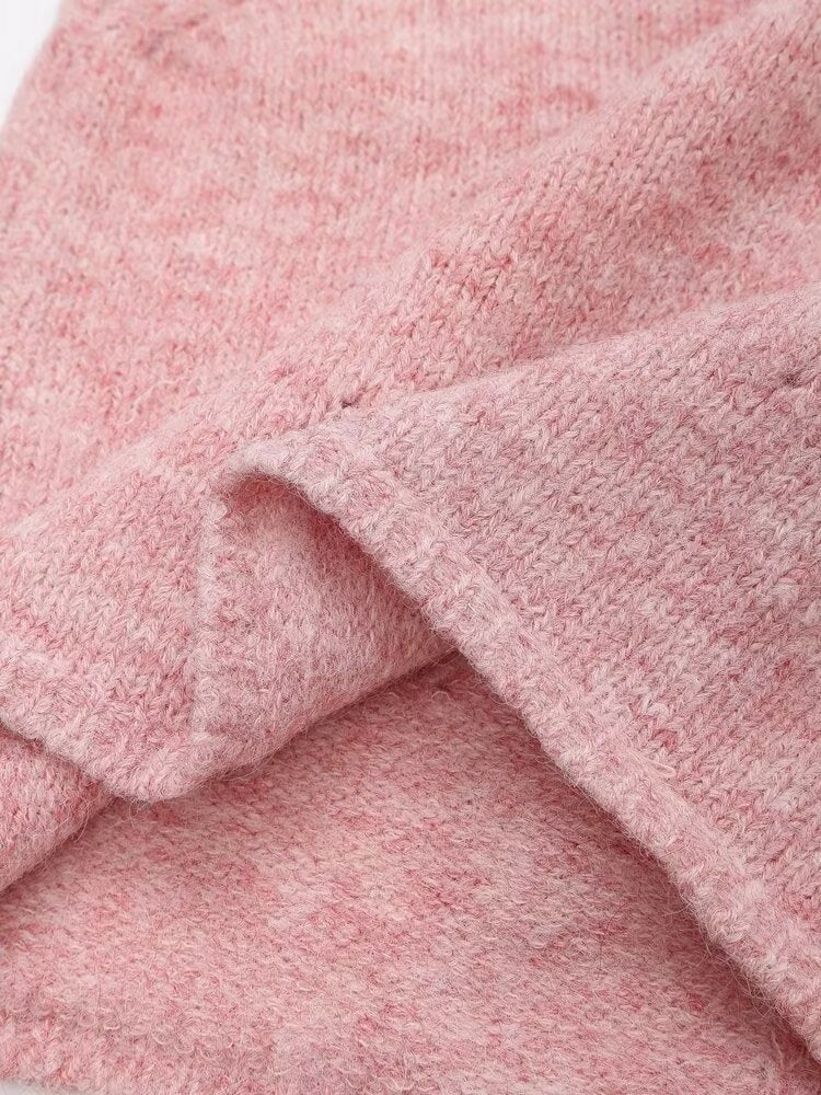 Women's Slim Fit Solid Color Knitted Ribbon Vest