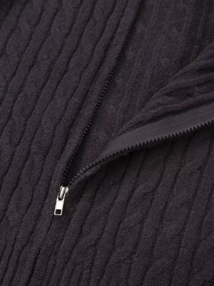 Women's Autumn Winter Zipper Knitted Cardigans