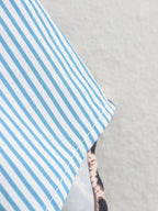 Women's Collared Long Sleeve Pocket Printing Color Contrast Shirt