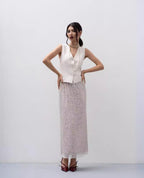 Women's Sequined Maxi Two-Piece Dress Set