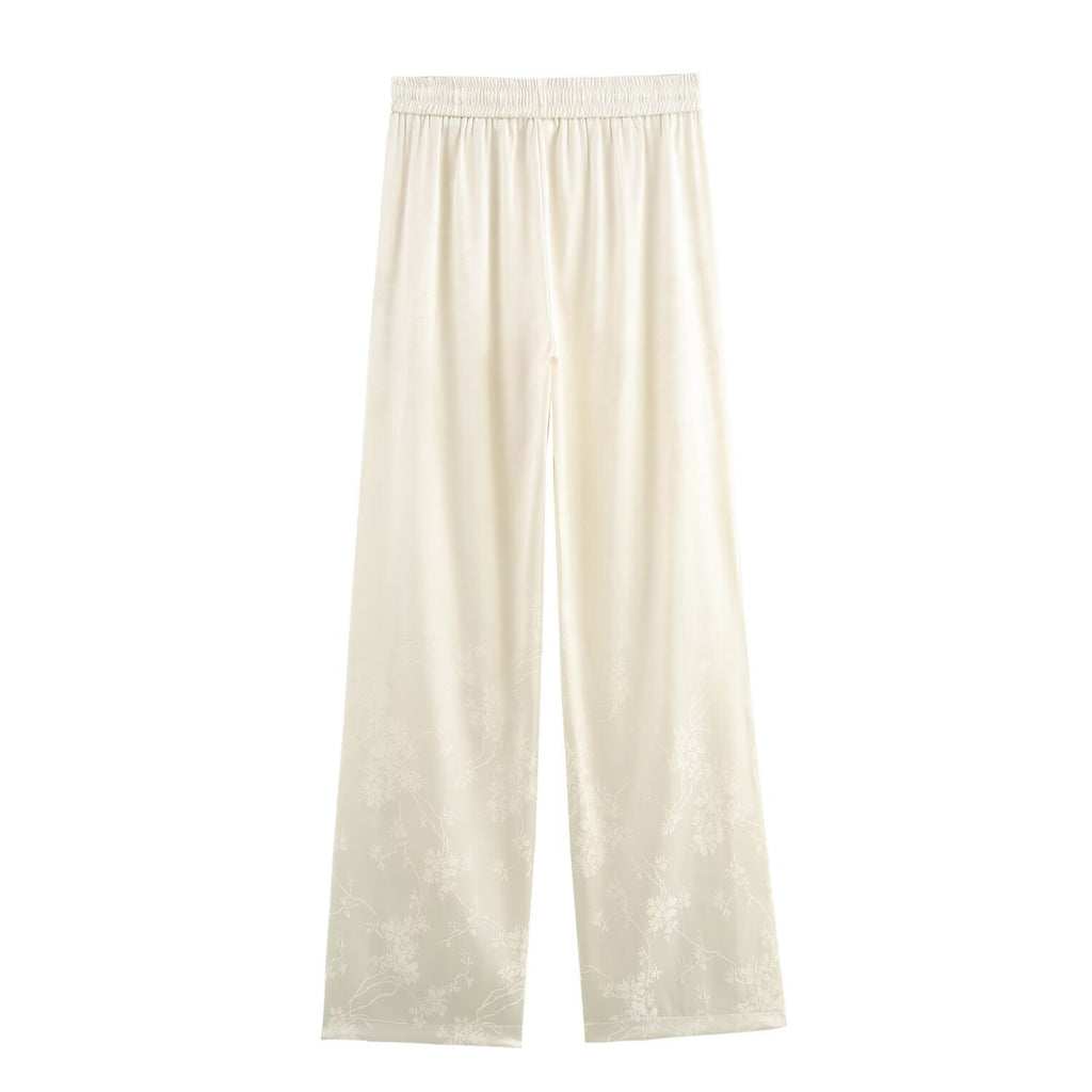 Fall Floral Shirt Casual Trousers Set