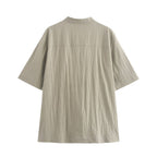 Autumn Commuting Asymmetric Shirt Trousers Button Decoration Pants Set