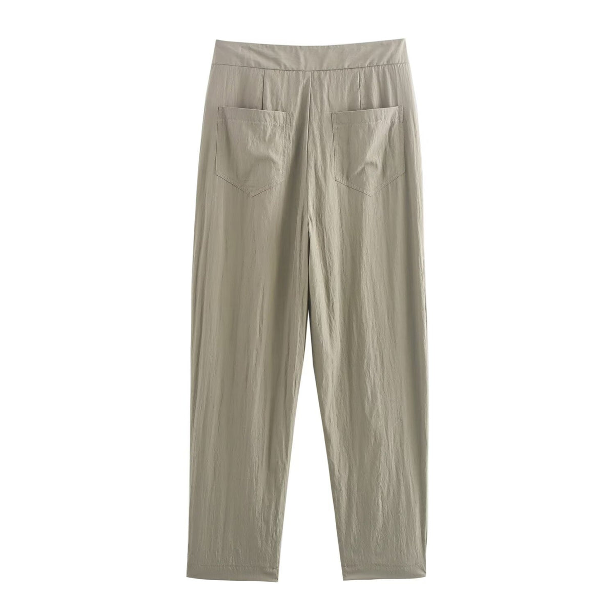 Autumn Commuting Asymmetric Shirt Trousers Button Decoration Pants Set