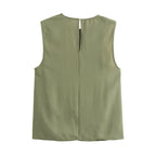 Women's Metal-Buckle Top and Skirt Two-Piece Set