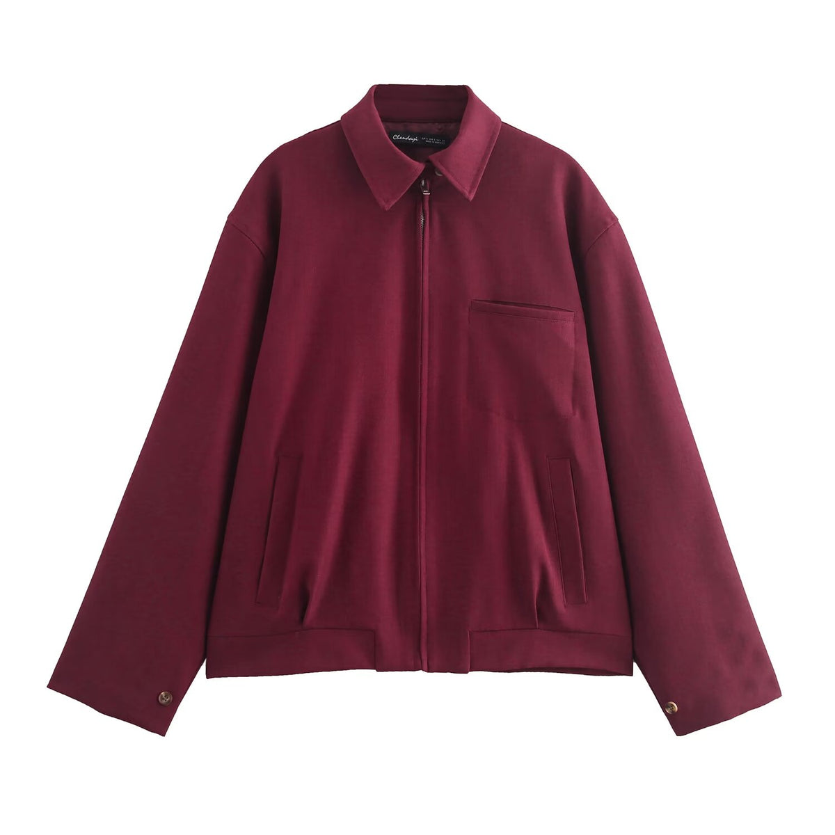 Women's Fall Zipper Pocket Short Jacket and Skirt Two-Piece Set