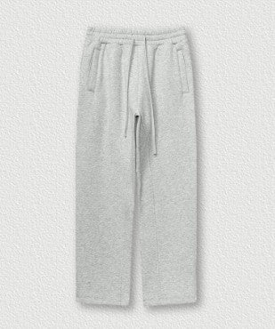 Straight-Melange Gray Fleece-lined