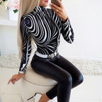 Women's Printed Long-Sleeve T-Shirt – Slim Fit
