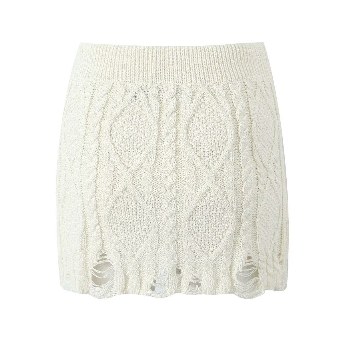 Women's Autumn Winter Small Round Sweater and Skirt Two-Piece Set