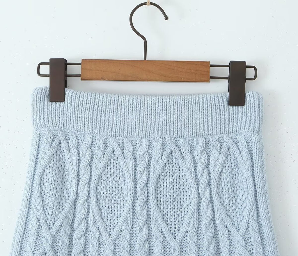 Women's Autumn Winter Small Round Sweater and Skirt Two-Piece Set